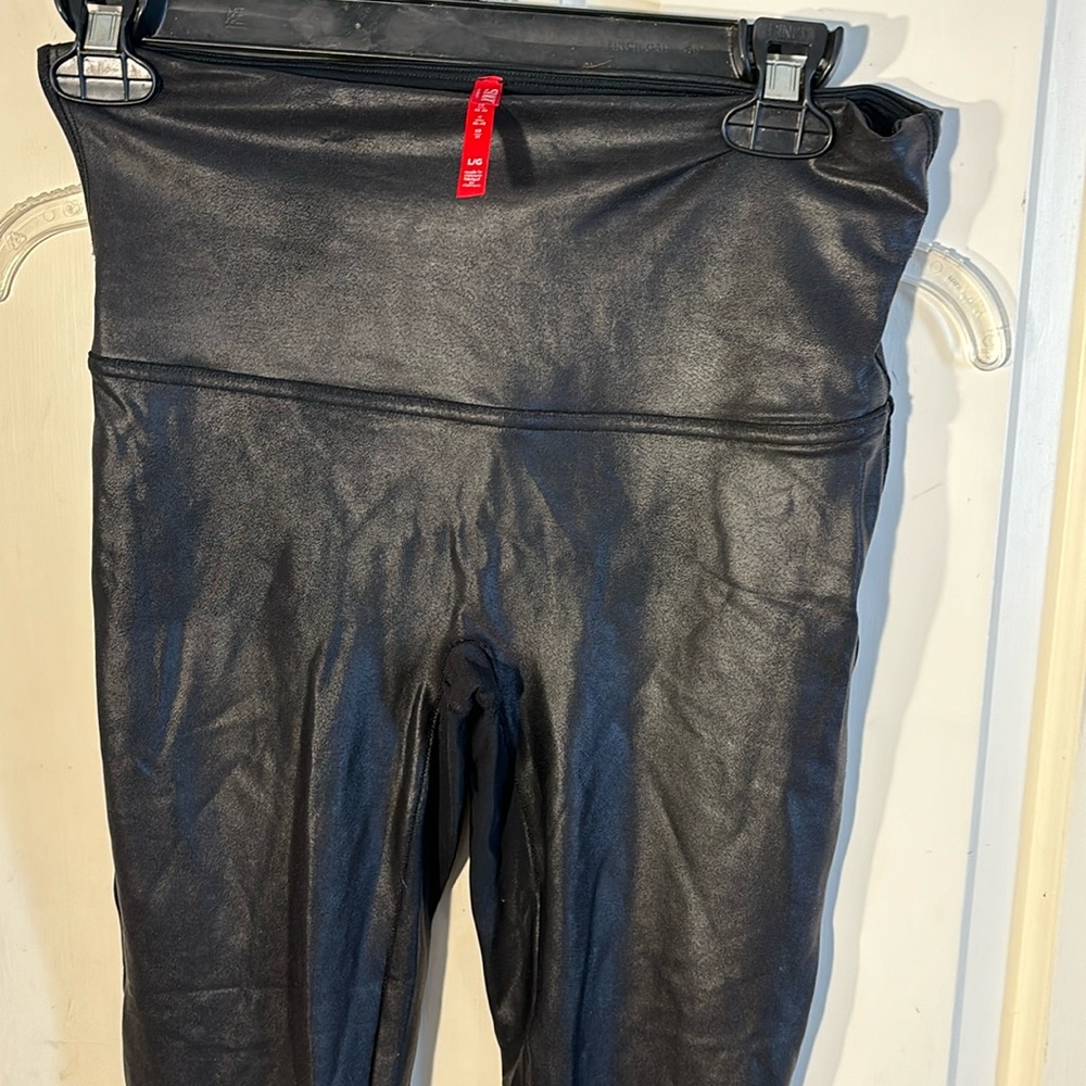 Spanx faux leather leggings size large